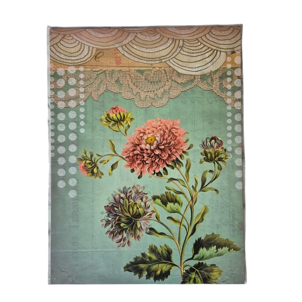 Papaya Art Wall Hanging Board Collage Style Feminine Retro Inspired